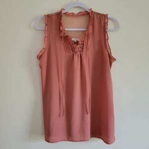 Maurices Lace Mauve Pink Vest Sleeveless Blouse Top Size M
